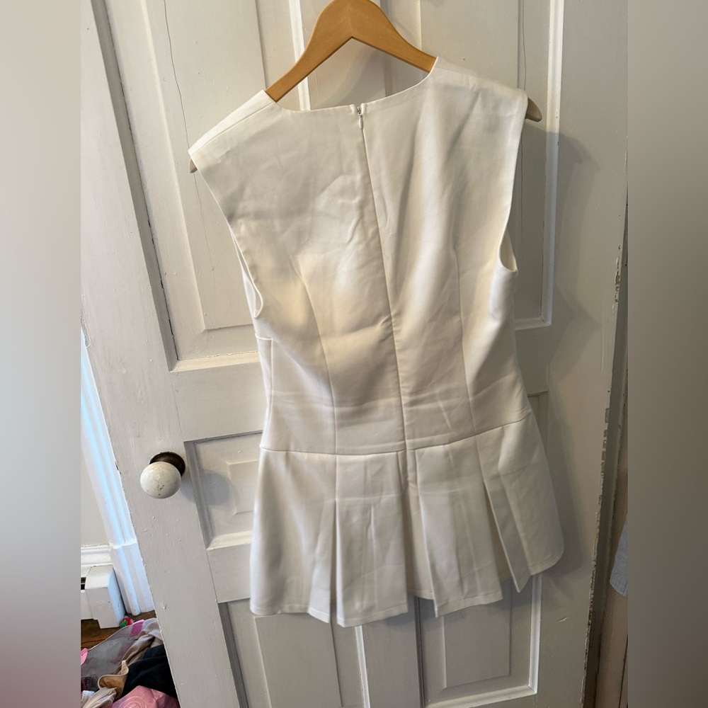 Peppermayo Pleated White Mini Dress - Picture 3 of 6